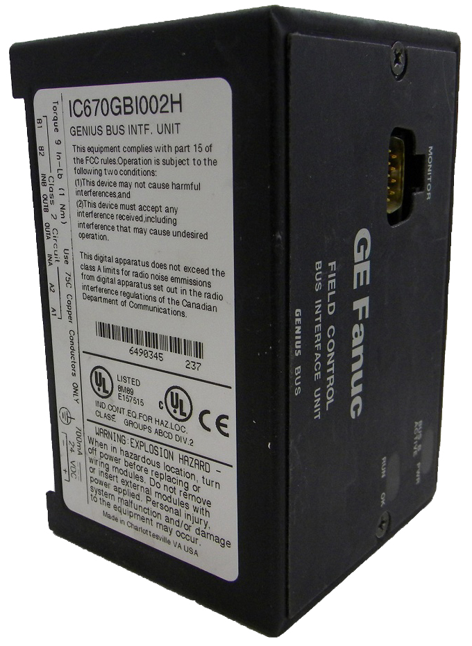 Remanufactured GE-Emerson IC670GBI002 Field Control BIU Terminal Block