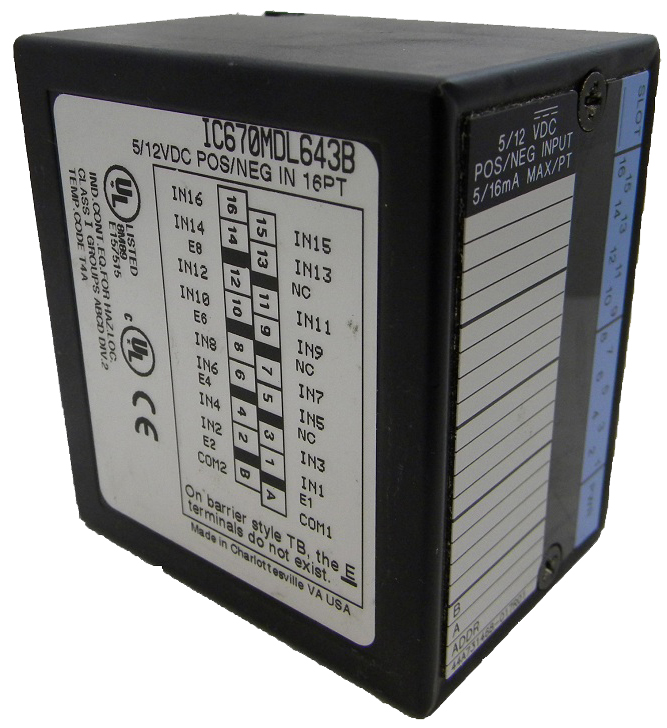 GE-Emerson IC670MDL643 Field Control Discrete Input Module