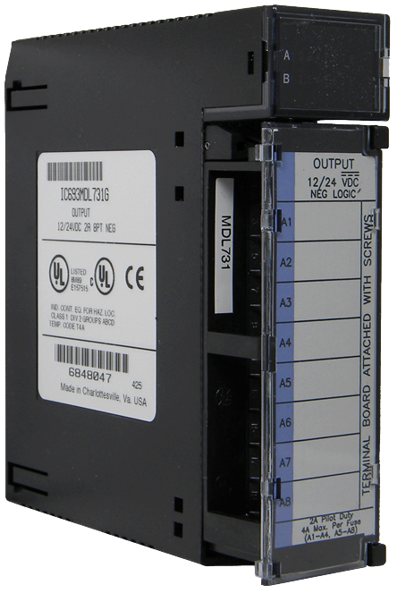 Remanufactured GE-Emerson IC693MDL731 12 to 24VDC Negative Logic 2 Amp Output Module